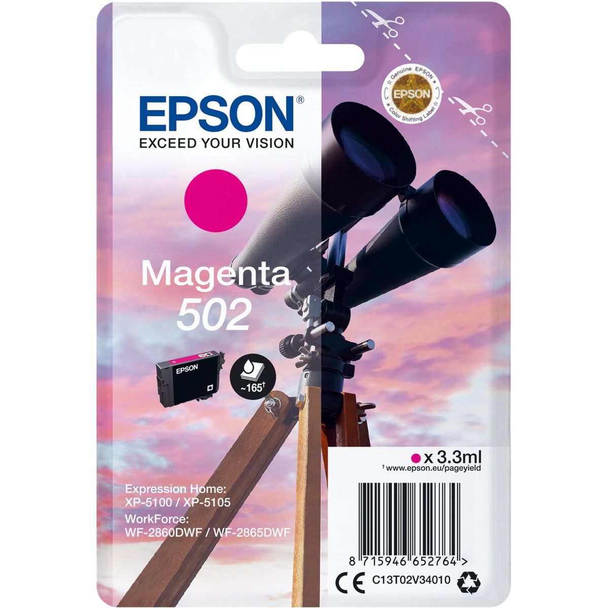Epson Singlepack Magenta 502 Ink C13T02V34010 - image 2 of 2