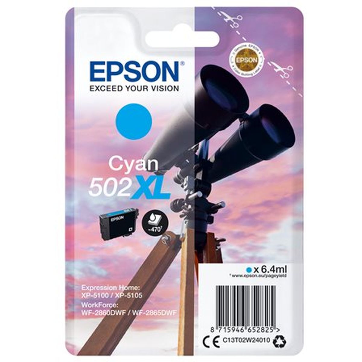 Epson Singlepack Cyan 502XL Ink C13T02W24010 - image 2 of 2