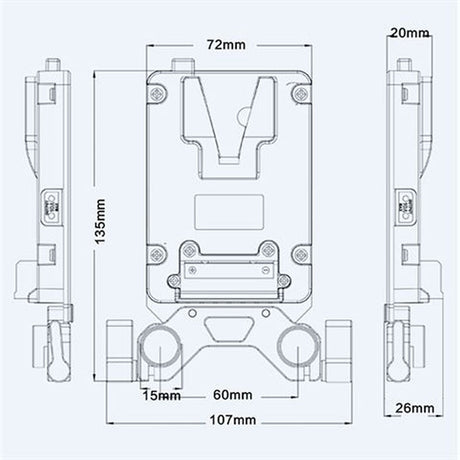Rolux Mini V-Mount Battery Plate RL-AC13S - image 5 of 5