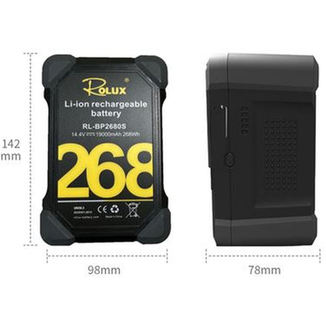 Rolux Smart V-Mount Battery RL-BP2680S 268WH 14.4V 19000mAh - image 2 of 2