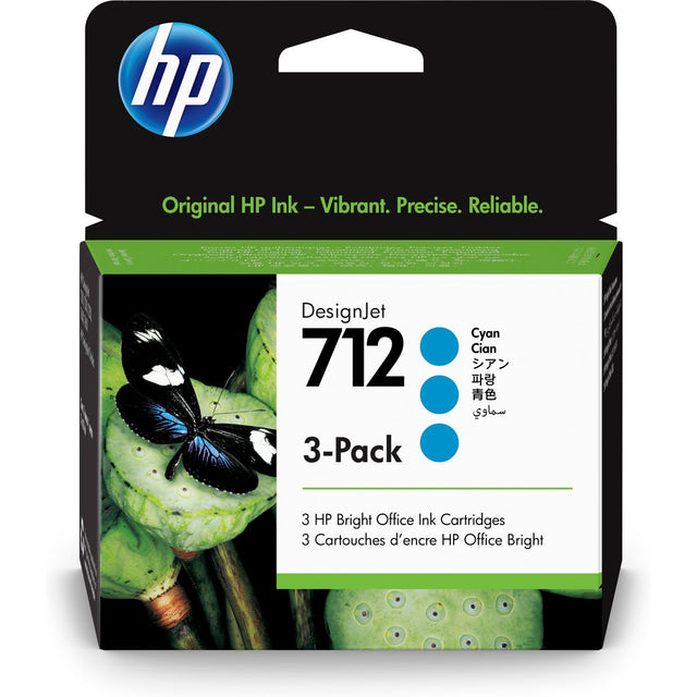 HP 712 3-pack 29-ml Cyan Designjet Ink