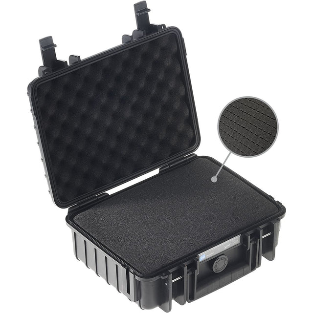B&W Outdoor.cases Type 1000 Black / Plukschuim