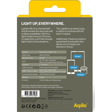Aqiila Lightbird BL10 PowerBank + Lamp 10K mAh - image 4 of 5