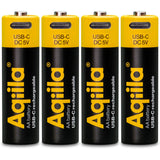 Aqiila Rechargable AA Battery 4-pack USB-C Lithium 1.5V/2000mAh