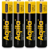 Aqiila Rechargable AAA Battery 4-pack USB-C Lithium 1.5V/600mAh