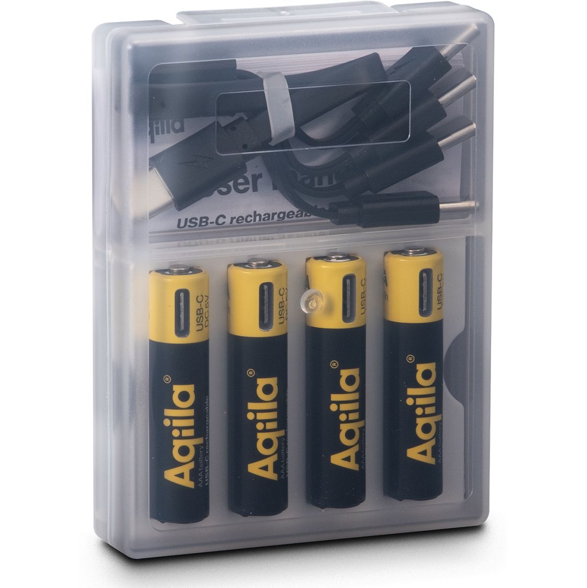Aqiila Rechargable AAA Battery 4-pack USB-C Lithium 1.5V/600mAh - image 4 of 5