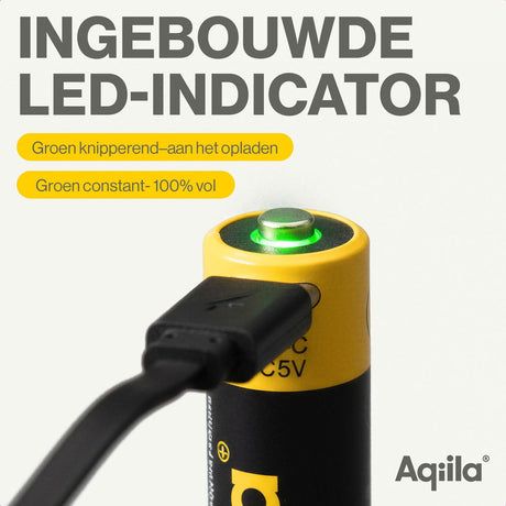 Aqiila Rechargable 18650 Battery USB-C Lithium 3.7V/2000mAh - image 5 of 5