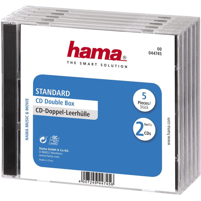 Hama CD Jewel Case Double 5-pack Black