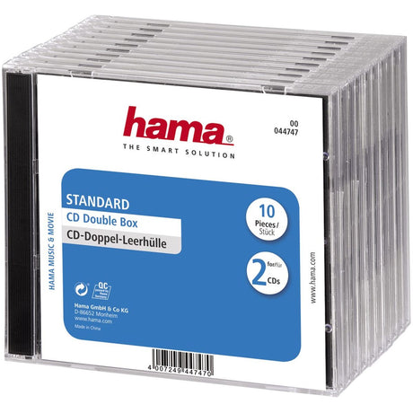Hama CD Jewel Case Double 10-pack Black