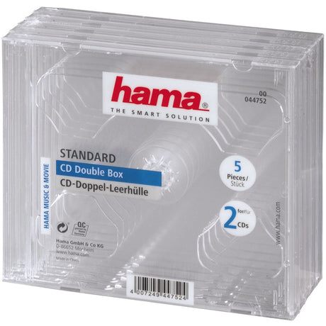 Hama CD Box Standard Double 5-pack Transparant