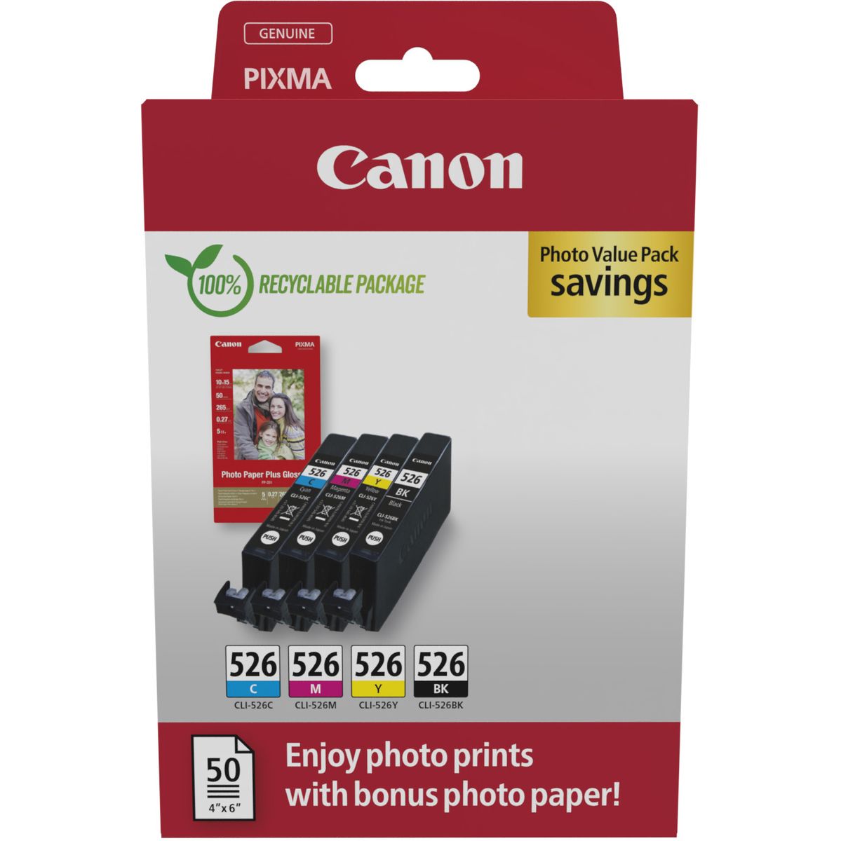 Canon CLI-526 BK/C/M/Y Photo Value