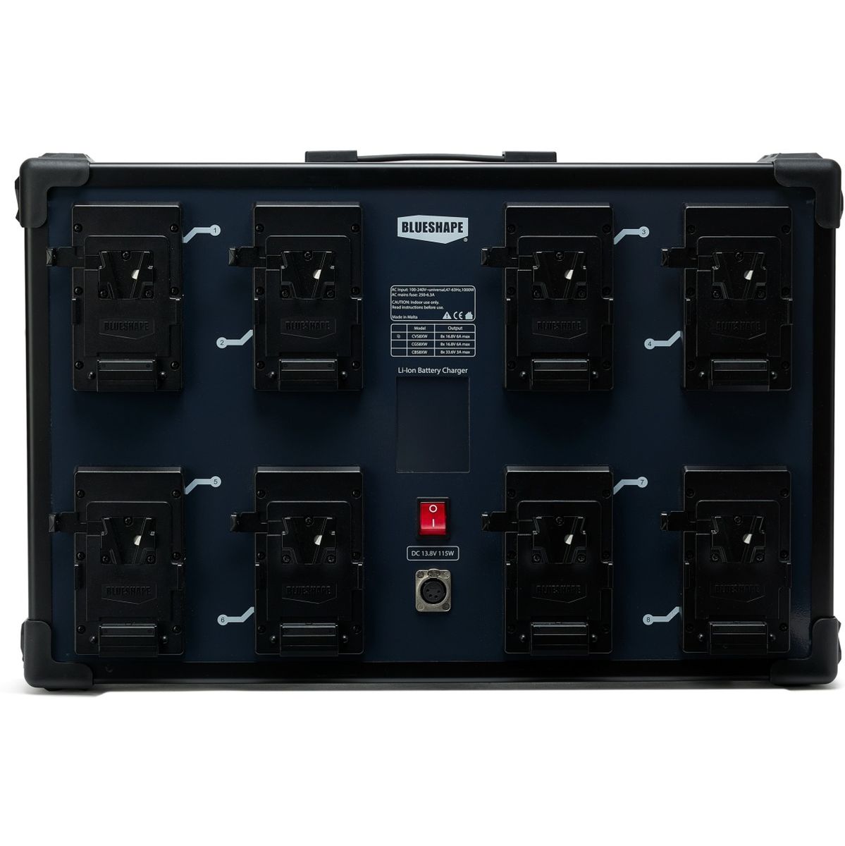 BLUESHAPE Studio Charger Vlock Batteries Wall Mounting Charges 8 Batteries