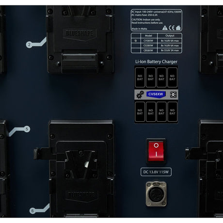 BLUESHAPE Studio Charger Vlock Batteries Wall Mounting Charges 8 Batteries - image 2 of 3