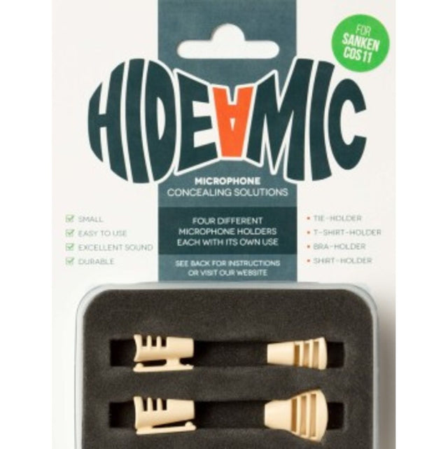 Hide-a-mic Sanken COS11 4 Different Holders In Case Beige