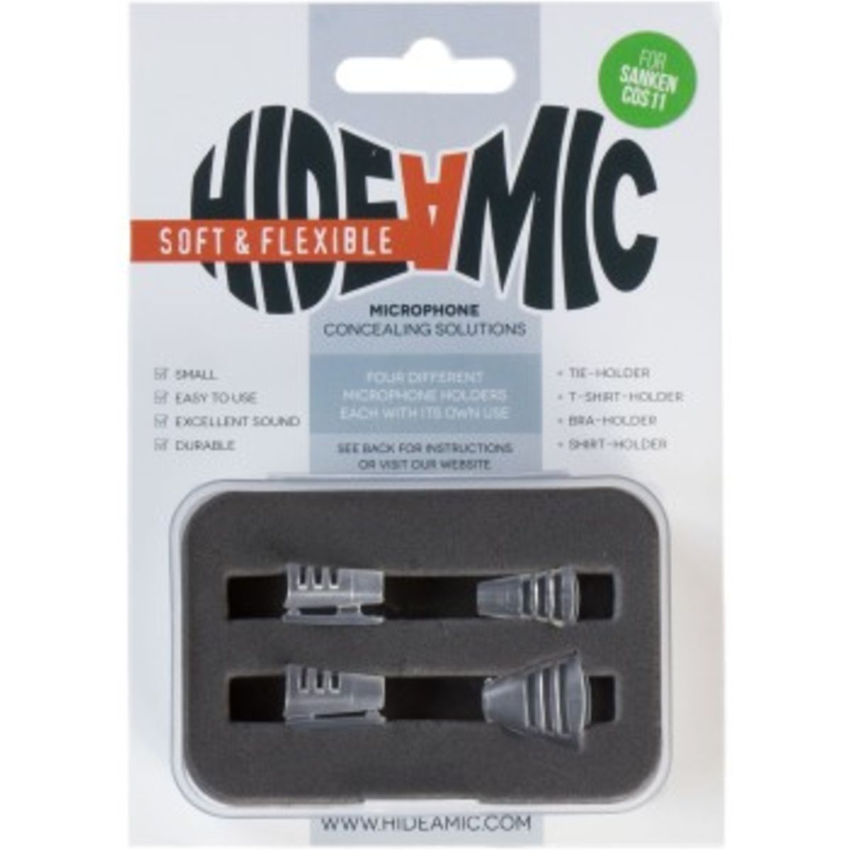 Hide-a-mic Sanken COS11.4 Different Holders In Case Soft & Flexible(Transparent)