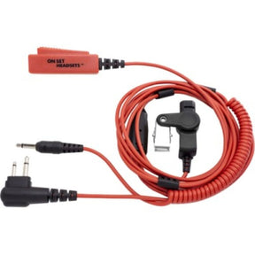 On Set Headsets FilmPro X Surveillance Headset For Motorola 2-PIN (Red Dragon)
