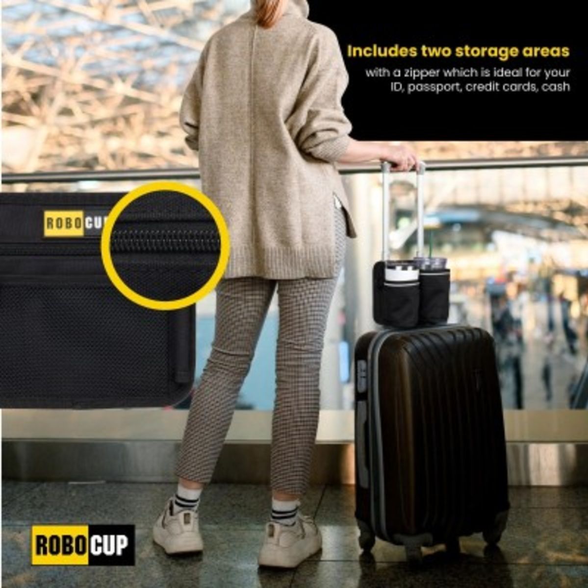 RoboCup Luggage Handle Dual Drink Holder & Storage - image 4 of 5