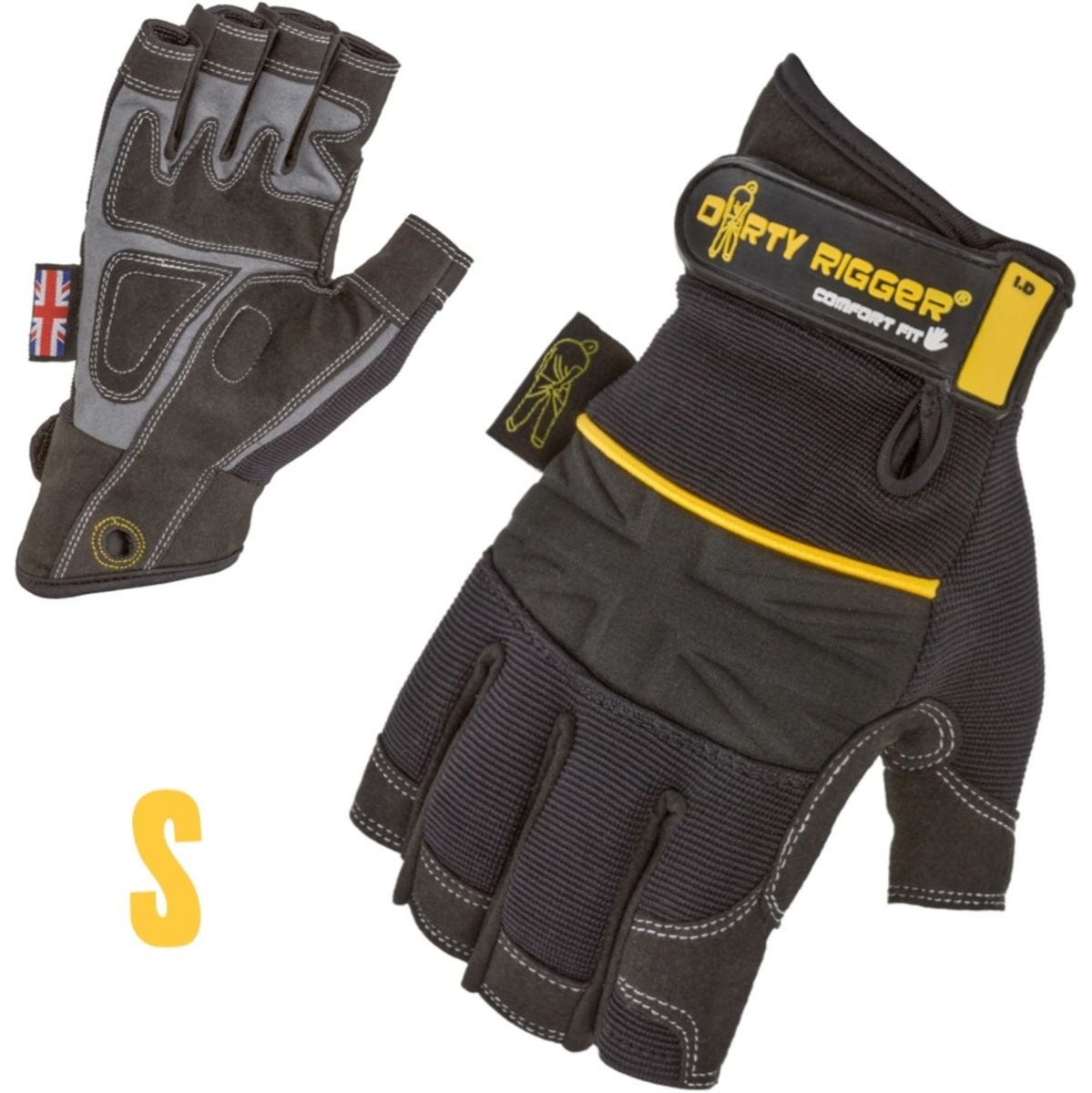 Dirty Rigger Comfort Fit Rigger Glove – Fingerless (V1.6) S