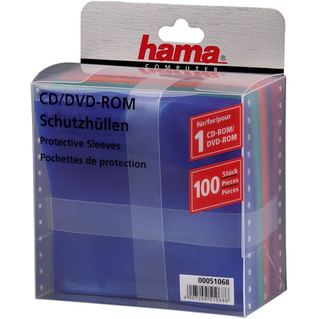 Hama CD/DVD/Blu-Ray PP Sleeves 100-pack Multi Colour