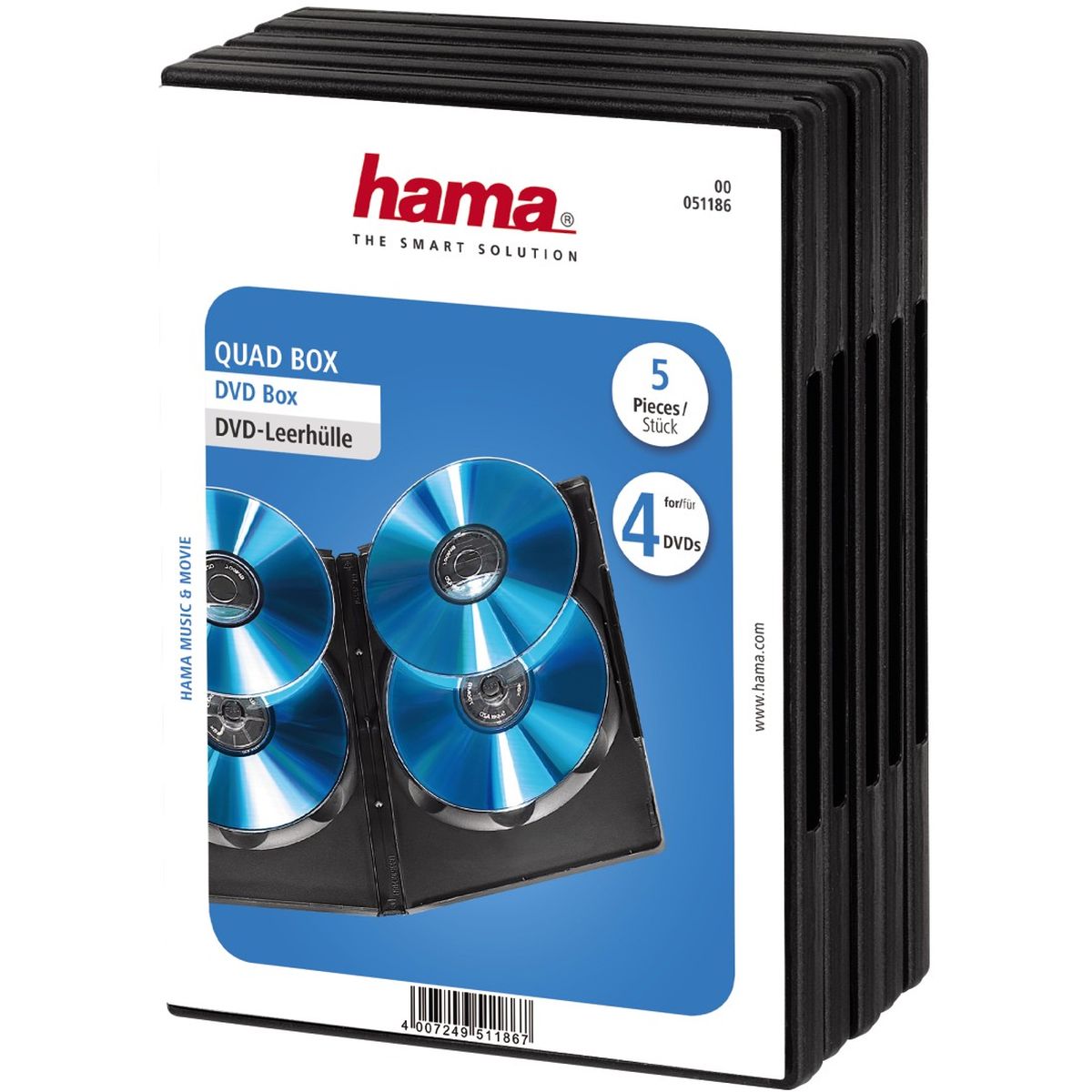 Hama DVD Box 4 Pieces 5-Pack Black