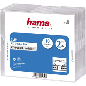 Hama CD Jewel Case Slim Double 10-pack Transparant