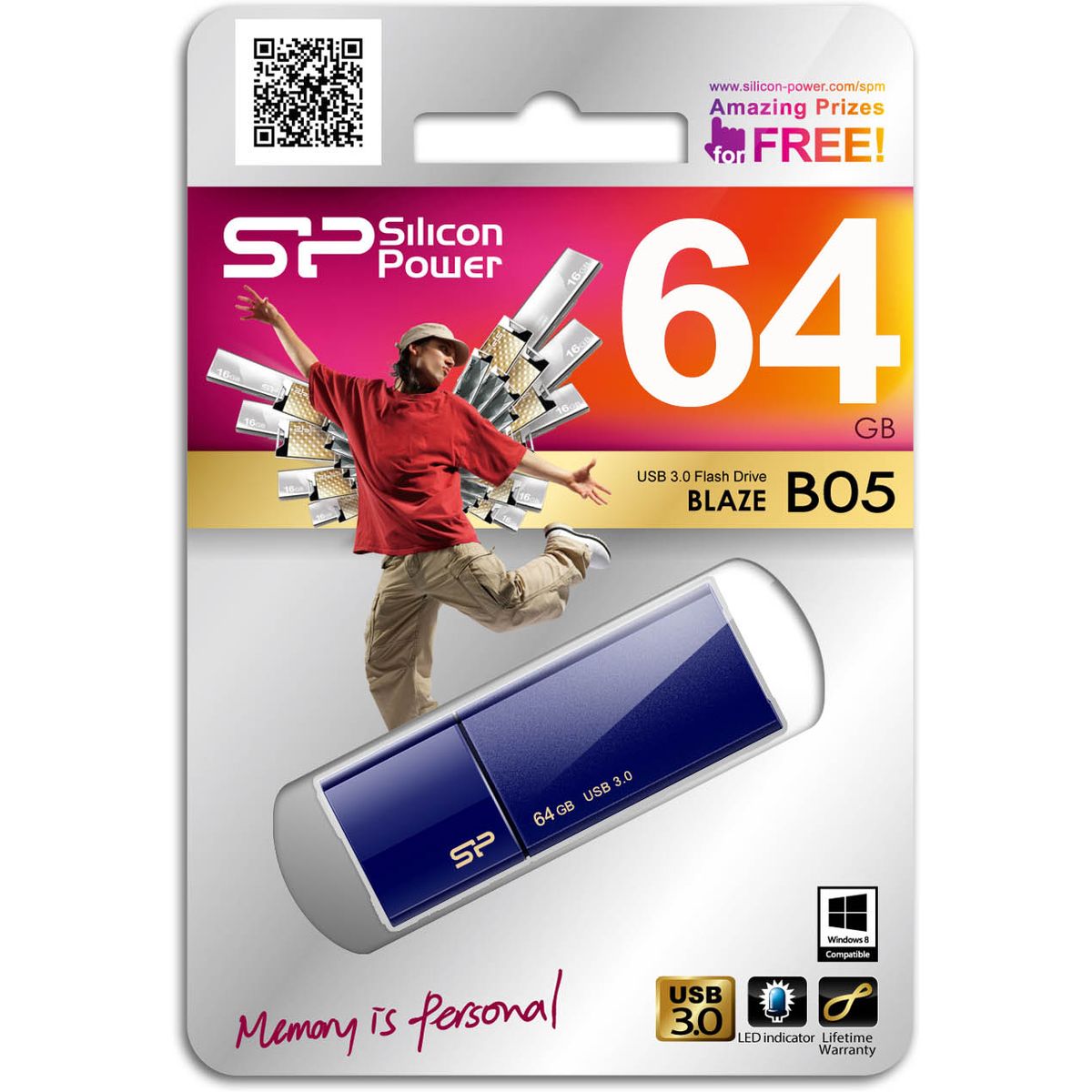 Silicon Power Blaze B05 64GB USB 3.0 (Blue) - image 2 of 5