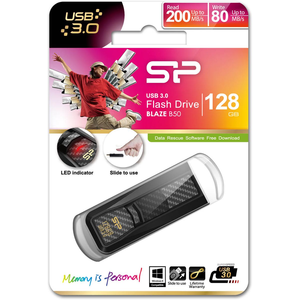 Silicon Power Blaze B50 128GB USB 3.0 (Black) - image 2 of 5