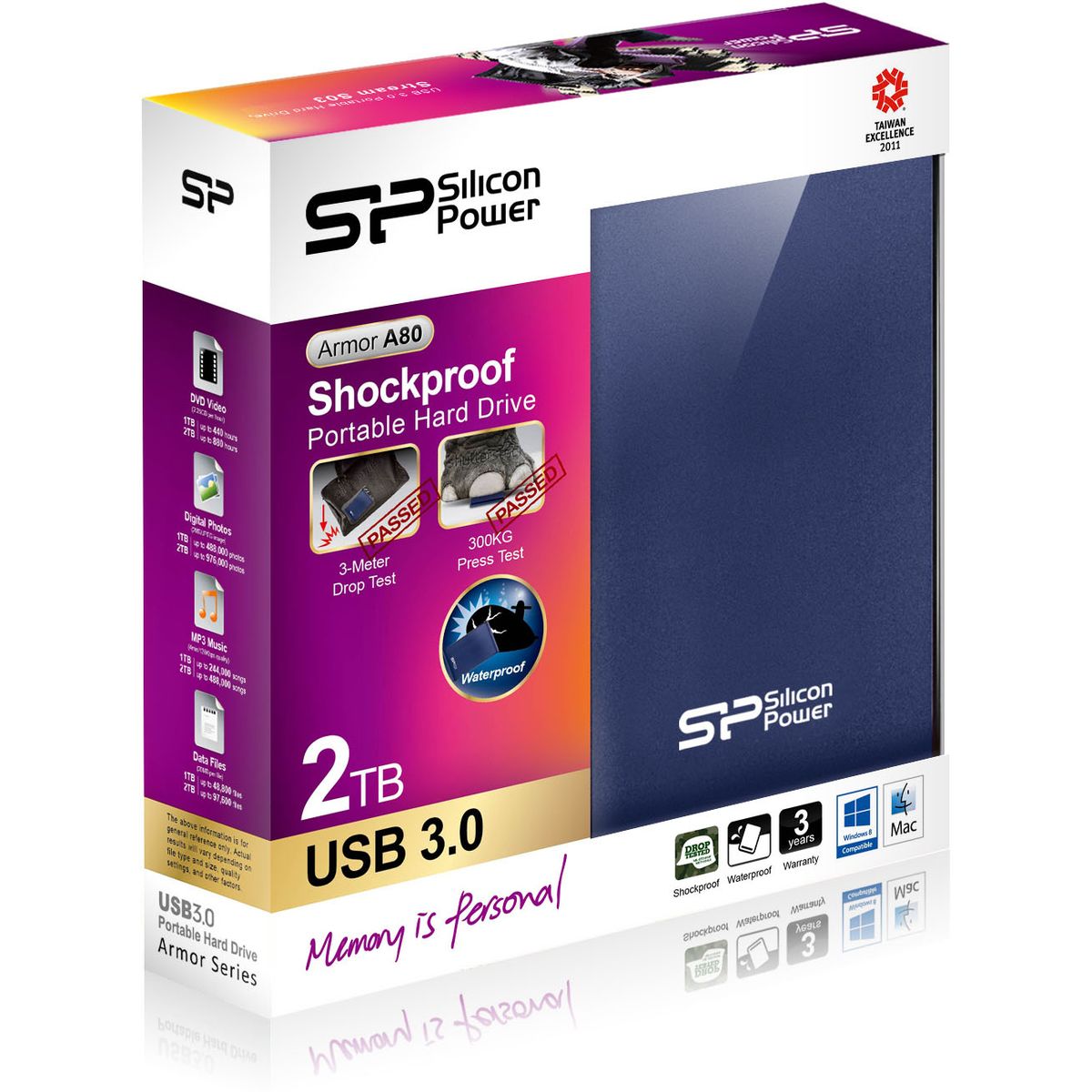 Silicon Power Armor A80 Ext HDD 2TB USB 3.0 (Blue)