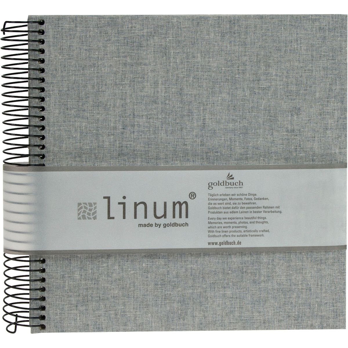 Goldbuch Linum Spiral Album 21x20 Grey Meliert Crème Pages