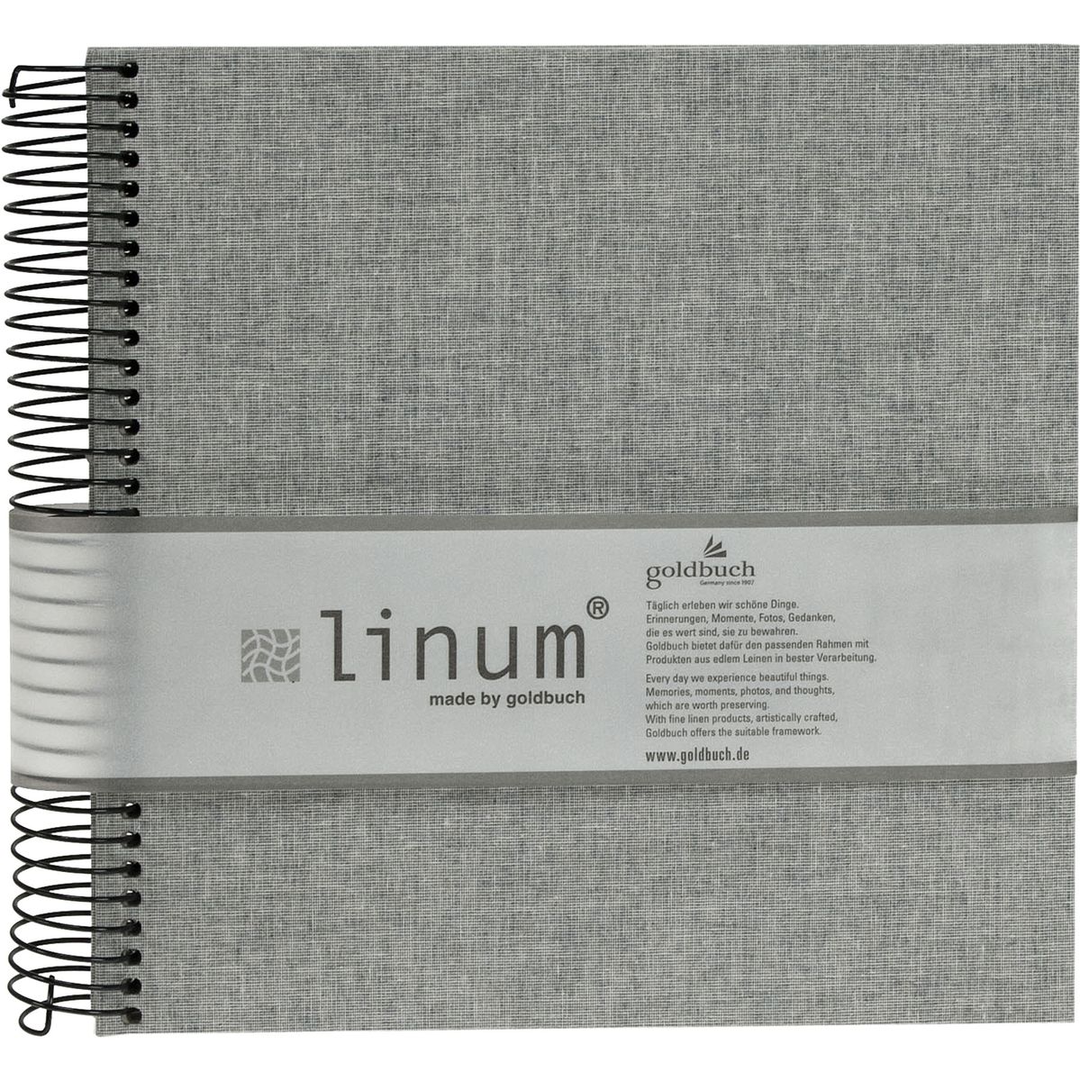 Goldbuch Linum Spiral Album 21x20 Grey Meliert Crème Pages - image 2 of 2