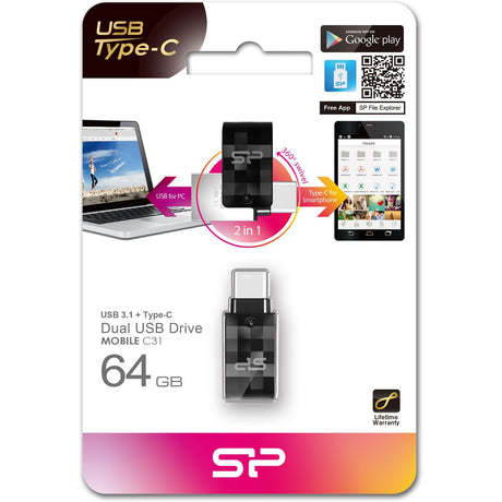 Silicon Power Mobile C31 64GB USB 3.1 Gen 1 + USB Type-C - image 4 of 5