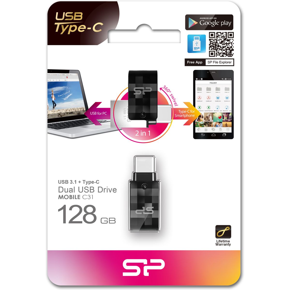 Silicon Power Mobile C31 128GB USB 3.1 Gen 1 + USB Type-C - image 5 of 5