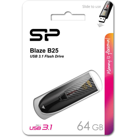 Silicon Power Blaze B25 64GB USB 3.1 Gen 1 (Black)