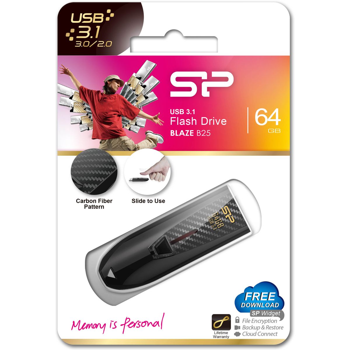Silicon Power Blaze B25 64GB USB 3.1 Gen 1 (Black) - image 2 of 5