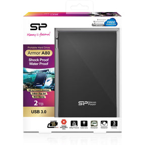 Silicon Power Armor A80 Ext HDD 2TB USB 3.0 (Black)