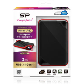 Silicon Power Armor A62 Ext HDD 2TB USB 3.1 Gen 1 (Black)