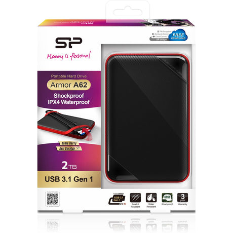 Silicon Power Armor A62 Ext HDD 2TB USB 3.1 Gen 1 (Black)
