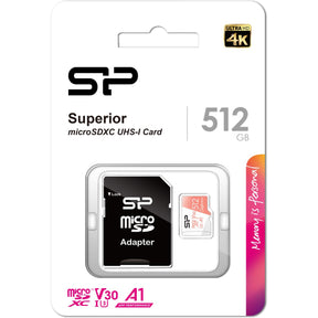Silicon Power MicroSDXC Superior Pro C10 UHS-1 U3 V30 512GB