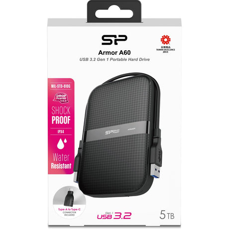 Silicon Power Armor A60 Ext HDD 5TB USB 3.2 Gen 1 (Black)
