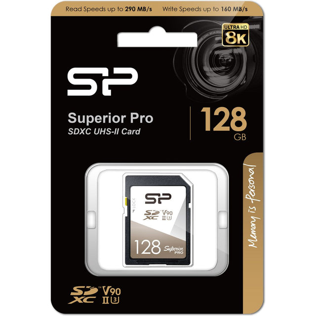 Silicon Power SDXC Card Superior Pro Class 10 UHS-II U3 V90 128GB