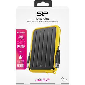Silicon Power Armor A66 Ext HDD 2TB USB 3.2 Gen 1 (Yellow)