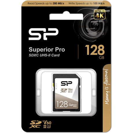 Silicon Power SDXC Card Superior Pro Class 10 UHS-2 U3 V60 128GB