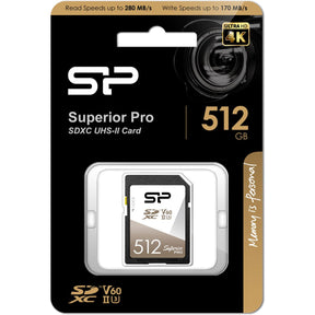 Silicon Power SDXC Card Superior Pro Class 10 UHS-2 U3 V60 512GB