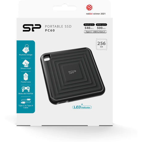 Silicon Power PC60 Ext SSD 256GB USB 3.2 Gen 2 Type-C (Black) - image 2 of 5