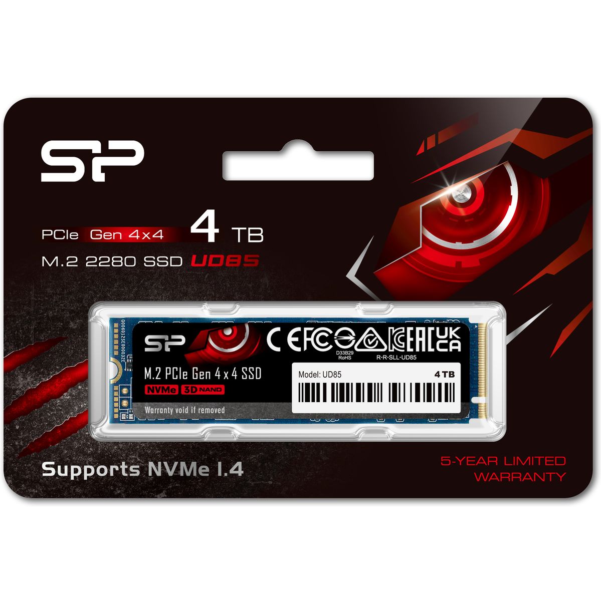 Silicon Power UD85 SSD 4TB M.2 PCI-E GEN4 X4 & NVMe 1.4
