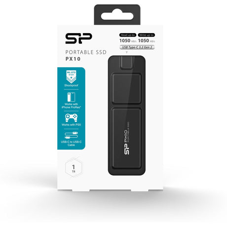Silicon Power PX10 Ext SSD 1TB USB 3.2 Gen 2 Type-C (Black) - image 2 of 5