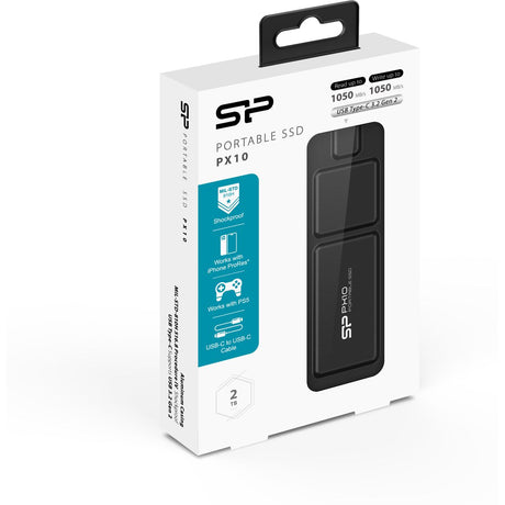 Silicon Power PX10 Ext SSD 2TB USB 3.2 Gen 2 Type-C (Black)