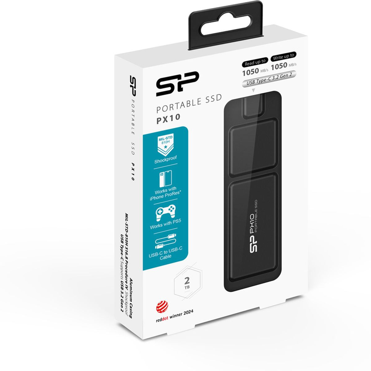 Silicon Power PX10 Ext SSD 2TB USB 3.2 Gen 2 Type-C (Black) - image 2 of 5