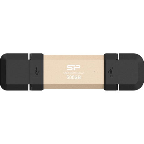 Silicon Power DS72 SSD Stick 500GB USB 3.2 Gen 2 Type-A & Type-C (Gold) - image 2 of 5