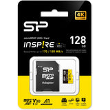 Silicon Power MicroSDXC Card Inspire Class 10 A1 UHS-I U3 V30 128GB w/ Adapter